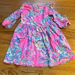Lilly Pulitzer Girls Linn cold shoulder Dress Size small 4-5